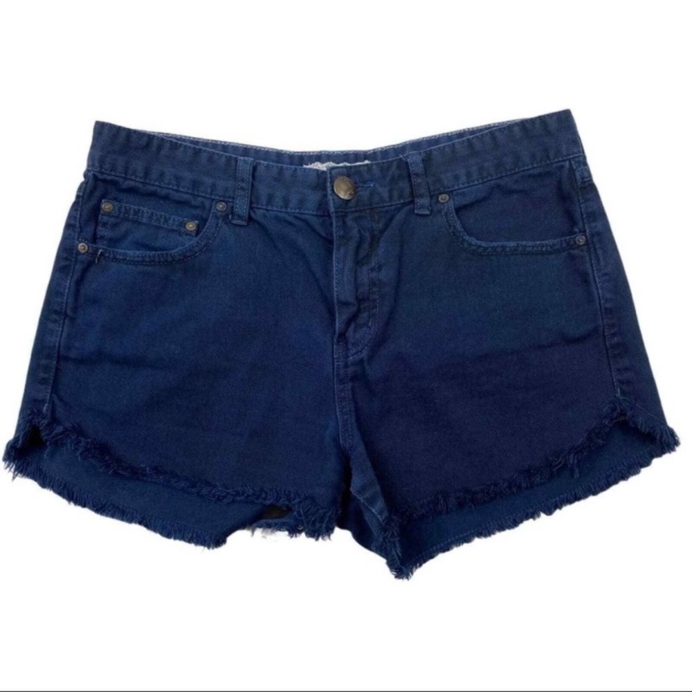 Free People Navy Denim Shorts